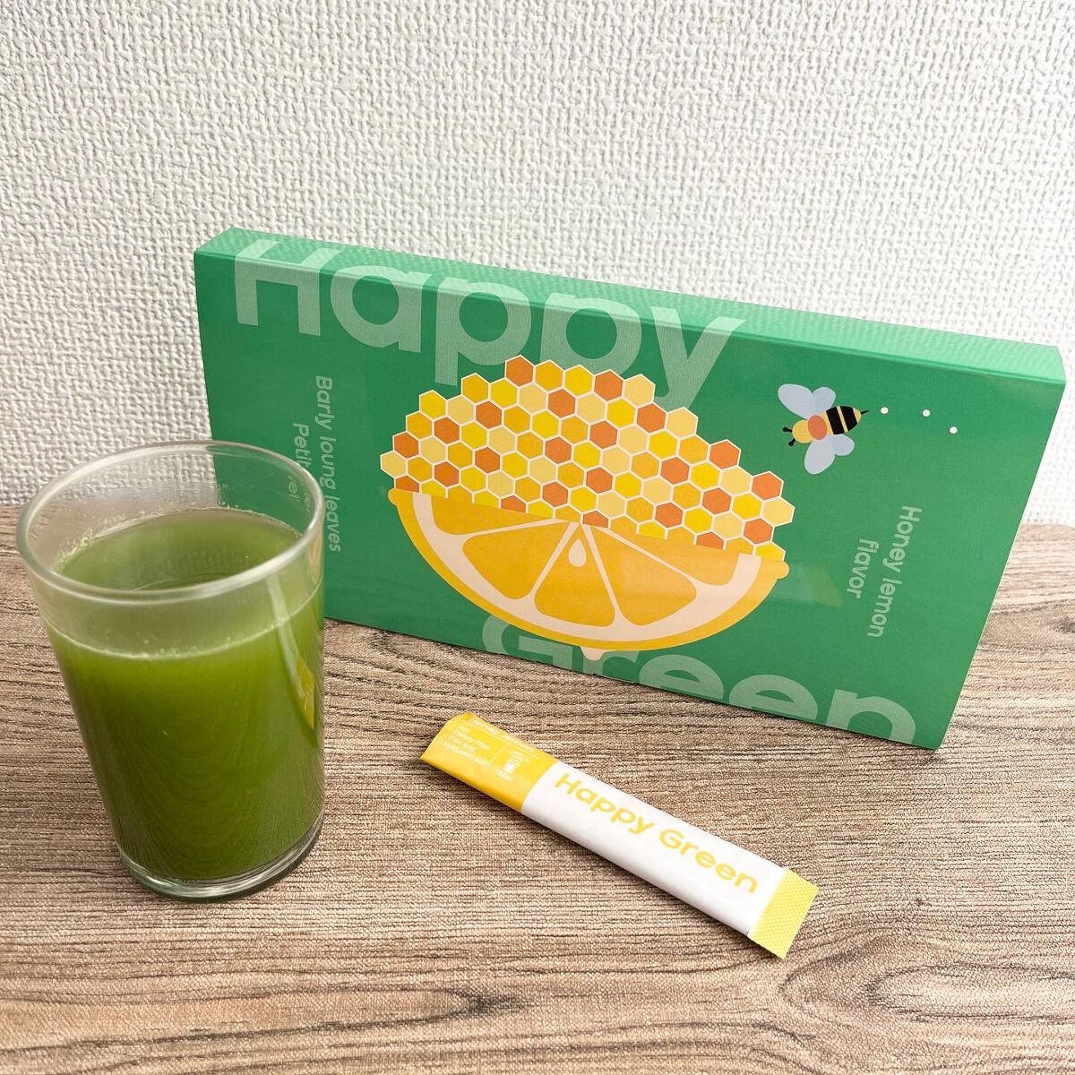 グリーン ファイバー ハニーレモン/Happy Green/ドリンクを使ったクチコミ（2枚目）