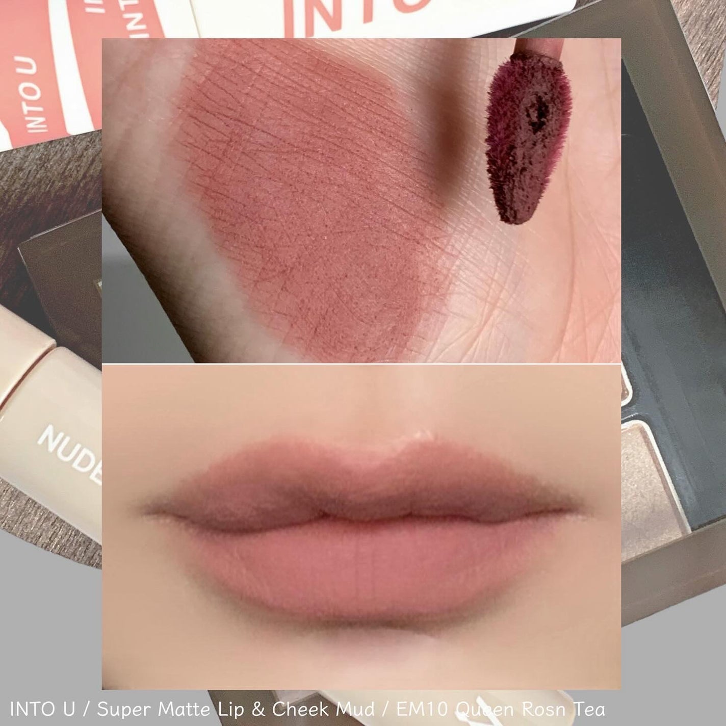 スーパーマットリップ&チークマッド/INTO U/口紅を使ったクチコミ(4枚目)
