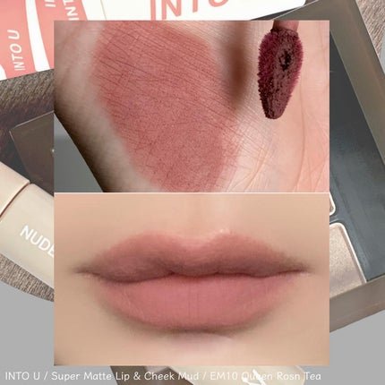 スーパーマットリップ&チークマッド/INTO U/口紅を使ったクチコミ(4枚目)