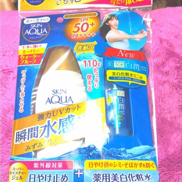 去年買った日焼け止めが無くなって、新しいのを買わなければと思っていて、何を買おうか迷いましたが、同じものを購入。

ジェルなので、伸びもいいし白浮きもしません。
汗水に強い！スーパーウォータープルーフだ