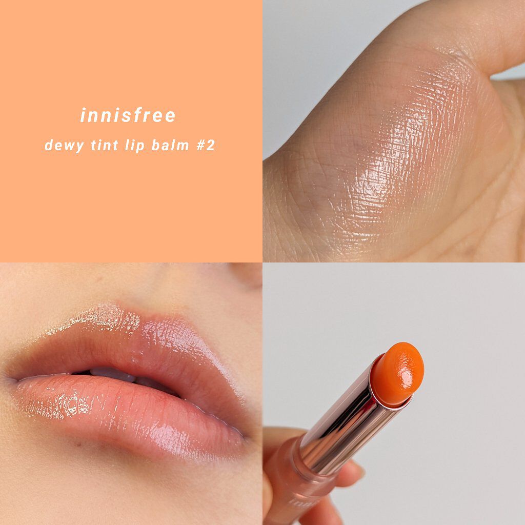 デューイティント リップバーム #2 メロンコーラル/innisfree/リップティントを使ったクチコミ（2枚目）