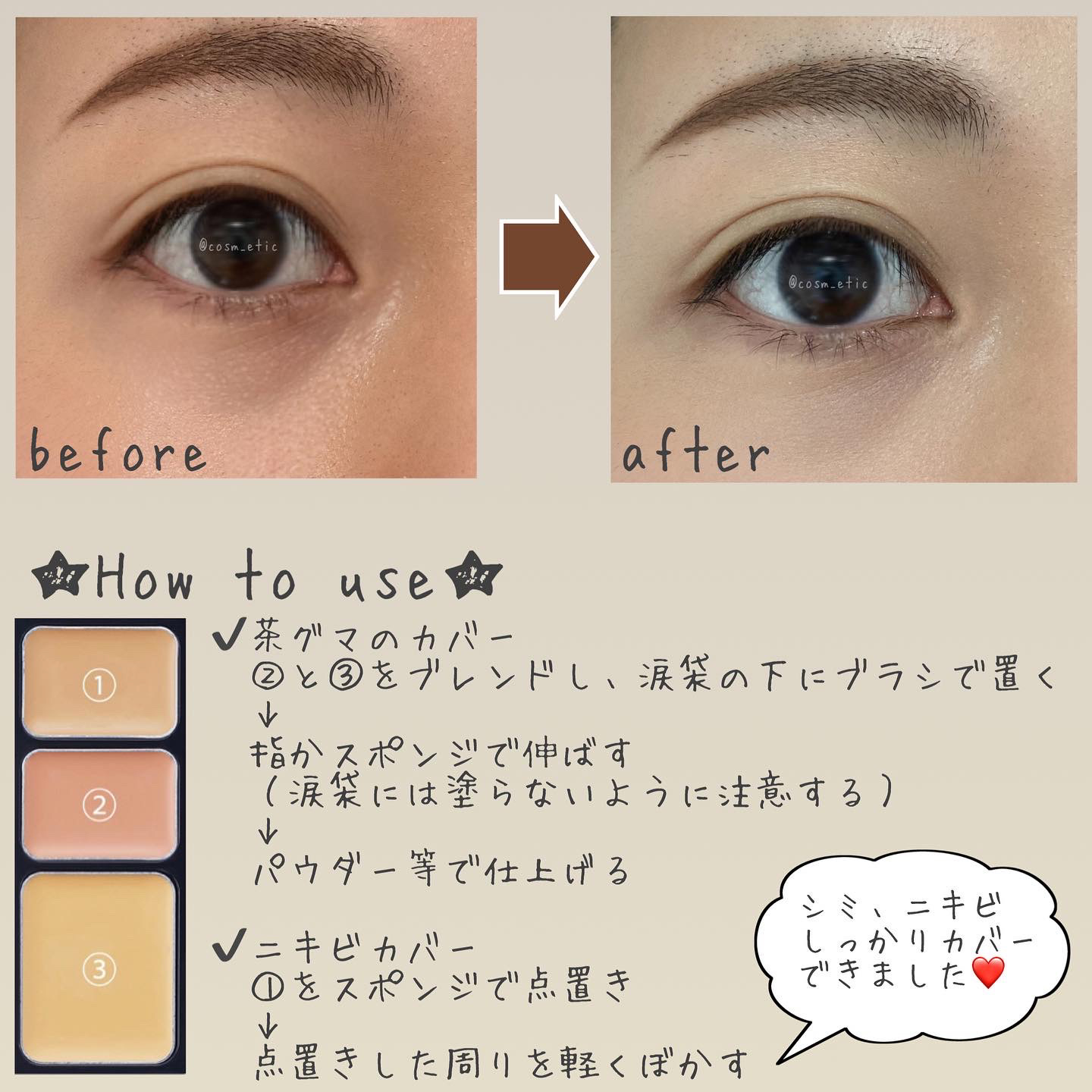 ミネラルコンシーラーパレット/エトヴォス/パレットコンシーラーを使ったクチコミ（2枚目）