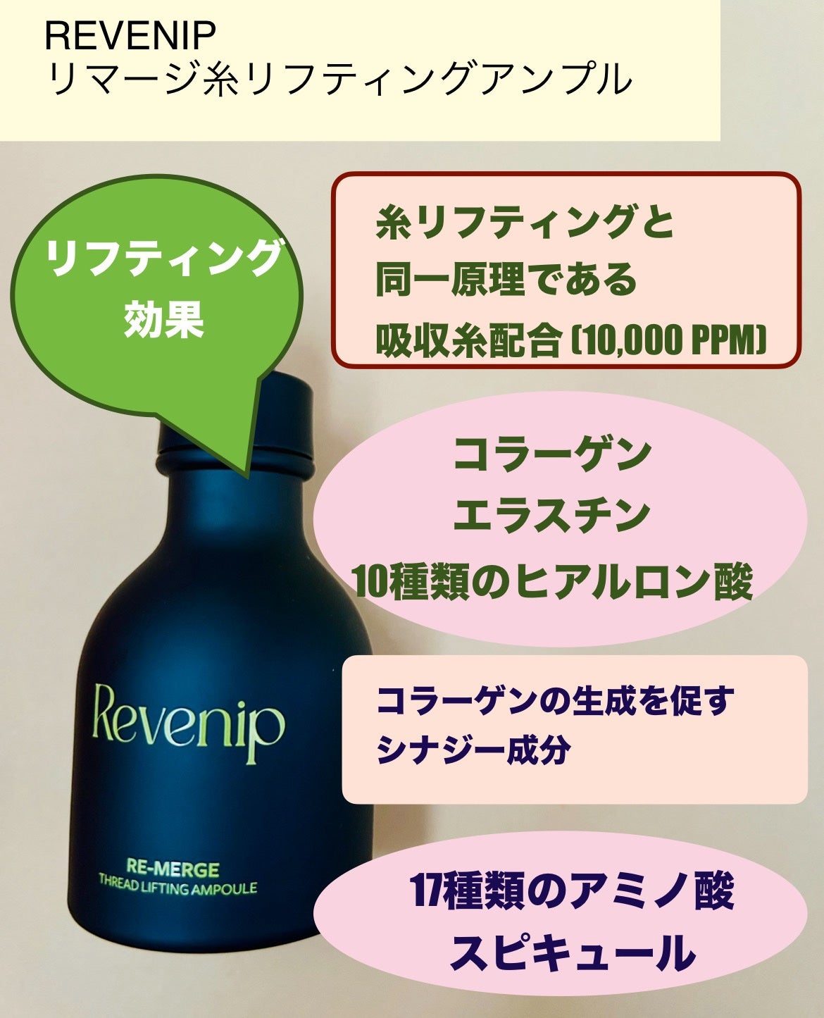 リマージ糸リフティングアンプル/REVENIP/美容液を使ったクチコミ(2枚目)