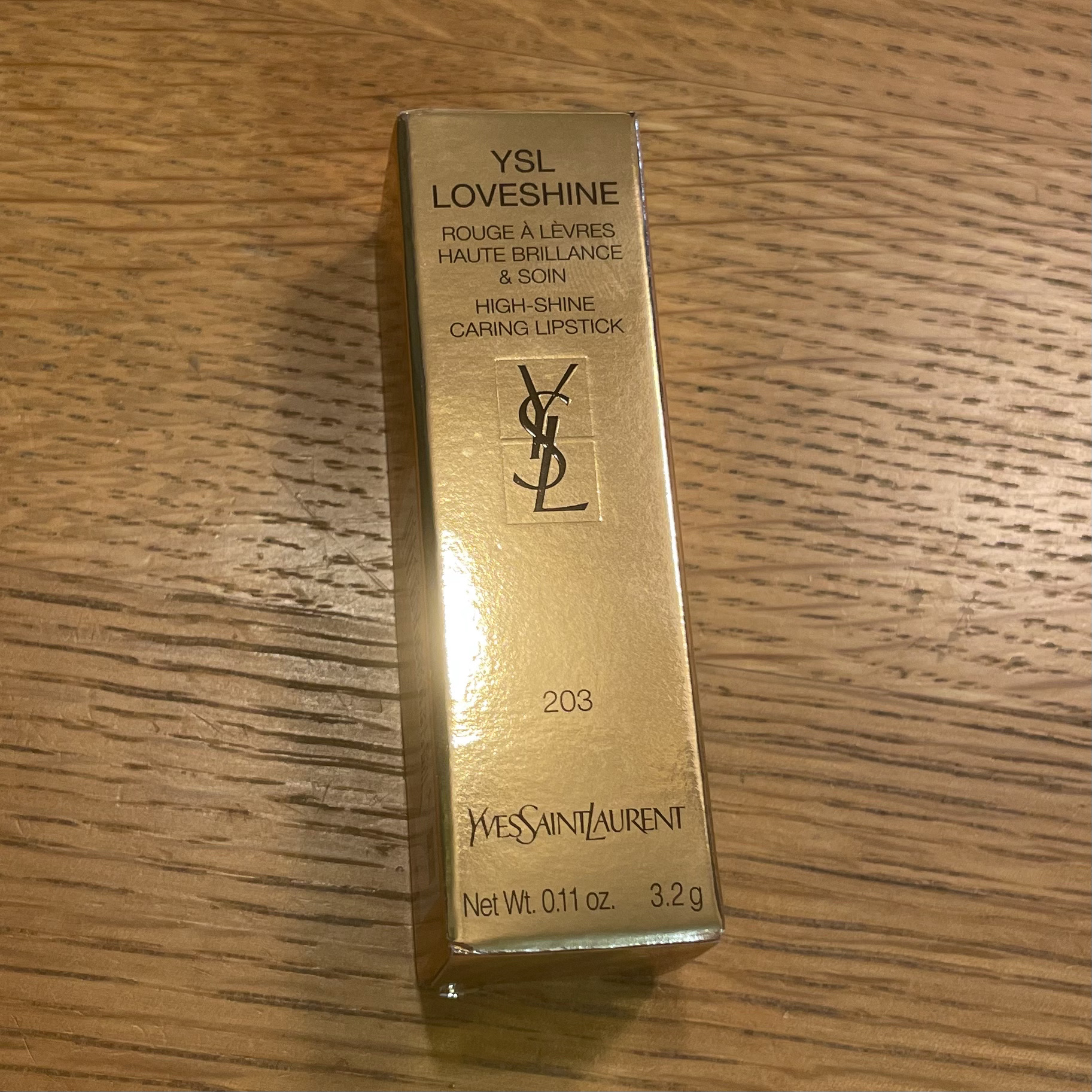 YSL ラブシャイン リップスティック 203	 BLUSHED MALLOW ブラッシュド マーロウ/YVES SAINT LAURENT BEAUTE/口紅を使ったクチコミ（2枚目）