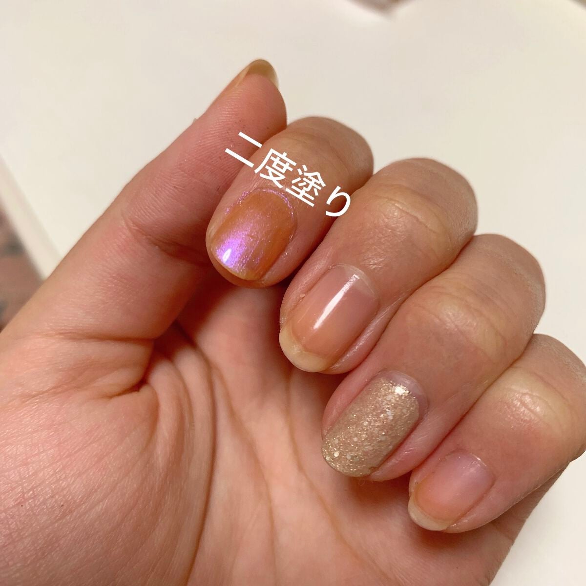 ネイルホリック Sheer pearl color/ネイルホリック/マニキュアを使ったクチコミ(2枚目)