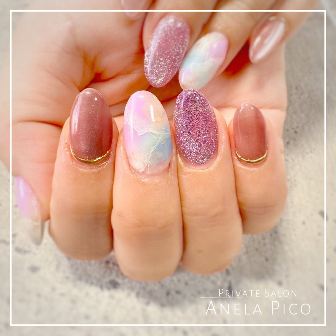 mamico on LIPS 「*@anelapico_mamico🫶天然石風なデザインを@..」(1枚目)