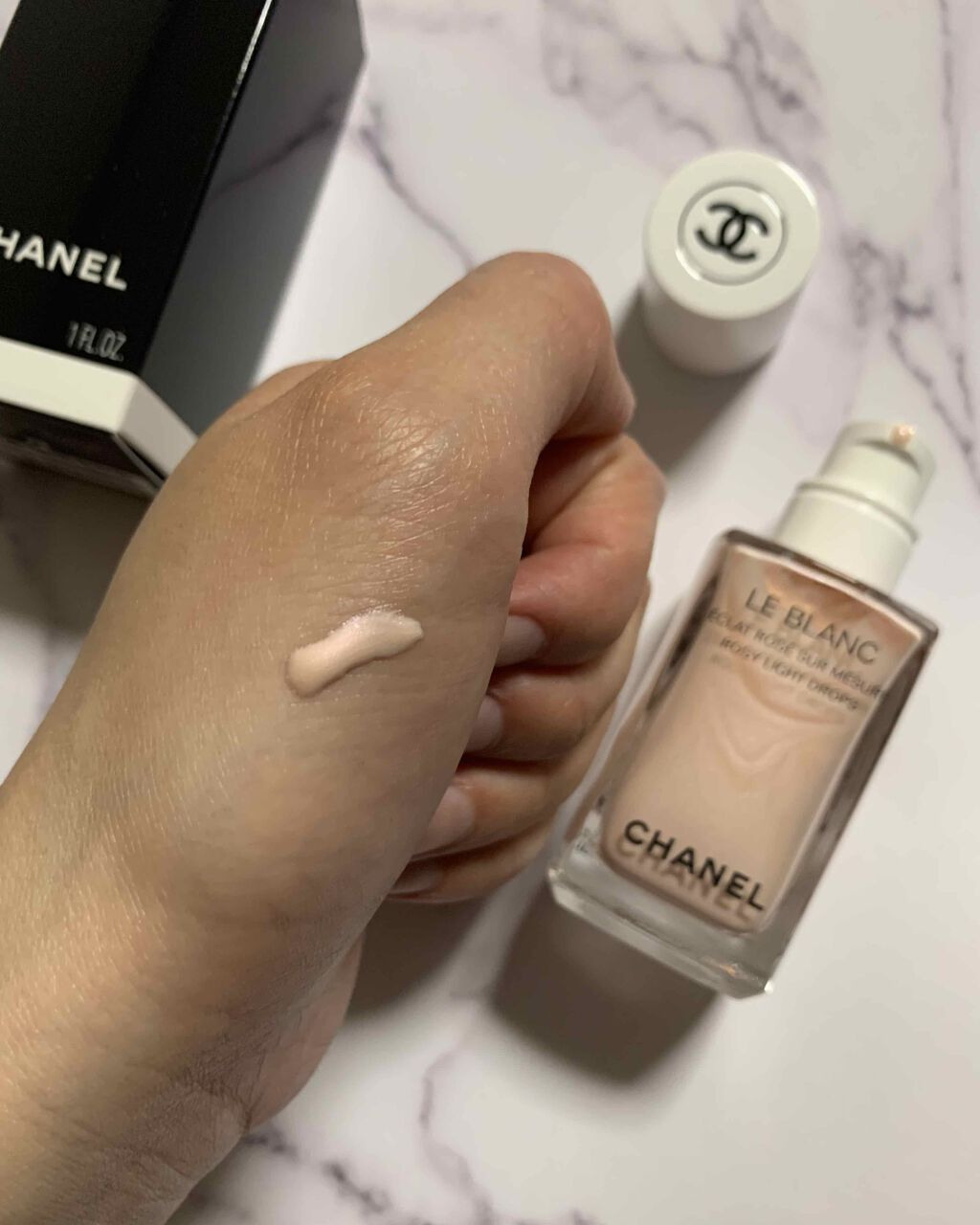 ル ブラン ロージー ドロップス/CHANEL/リキッドハイライトを使ったクチコミ(2枚目)