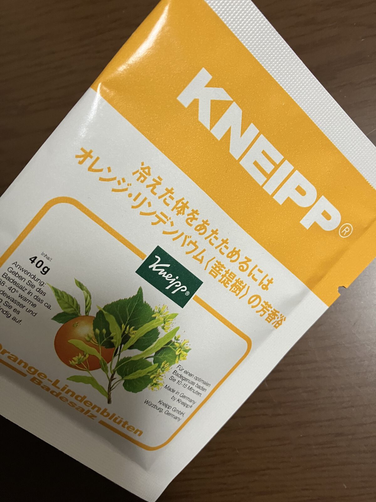 クナイプ バスソルト オレンジ・リンデンバウム<菩提樹>の香り 40g【旧】/クナイプ/無機塩系入浴剤を使ったクチコミ（1枚目）