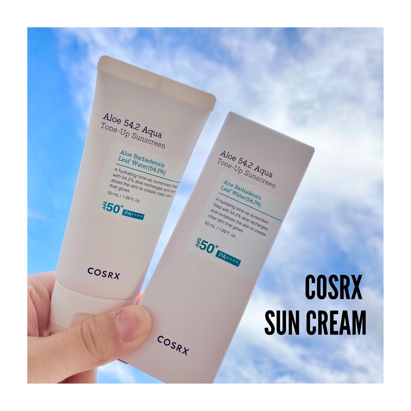 アロエ54.2アクアトーンアップUVクリーム　SPF50+ PA++++/COSRX/日焼け止めクリームを使ったクチコミ（1枚目）