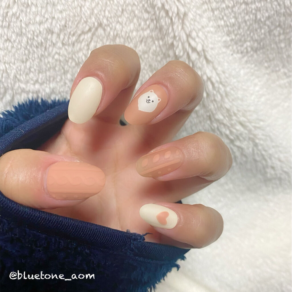 セミキュアジェルネイル（ハンド） ND-141 N Fluffy Puppy (hey! buddy Collection)/ohora/ネイルシールを使ったクチコミ（3枚目）