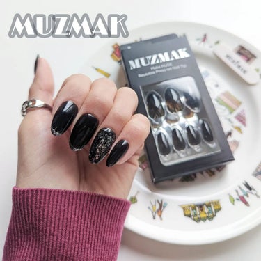 Muzmak TPUネイルチップ（shape:Almond）のクチコミ「＼ネイルもサステナブルに／

MUZMAK 
リユーザブルネイルチップ
01 ニューブラック🖤.....」（1枚目）