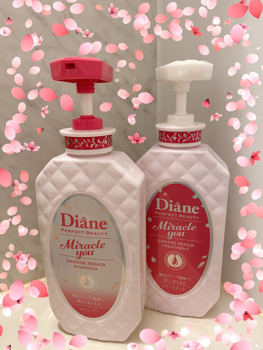 ミラクルユー サクラ シャンプー＆トリートメントセット/ダイアン/市販シャンプーを使ったクチコミ（1枚目）