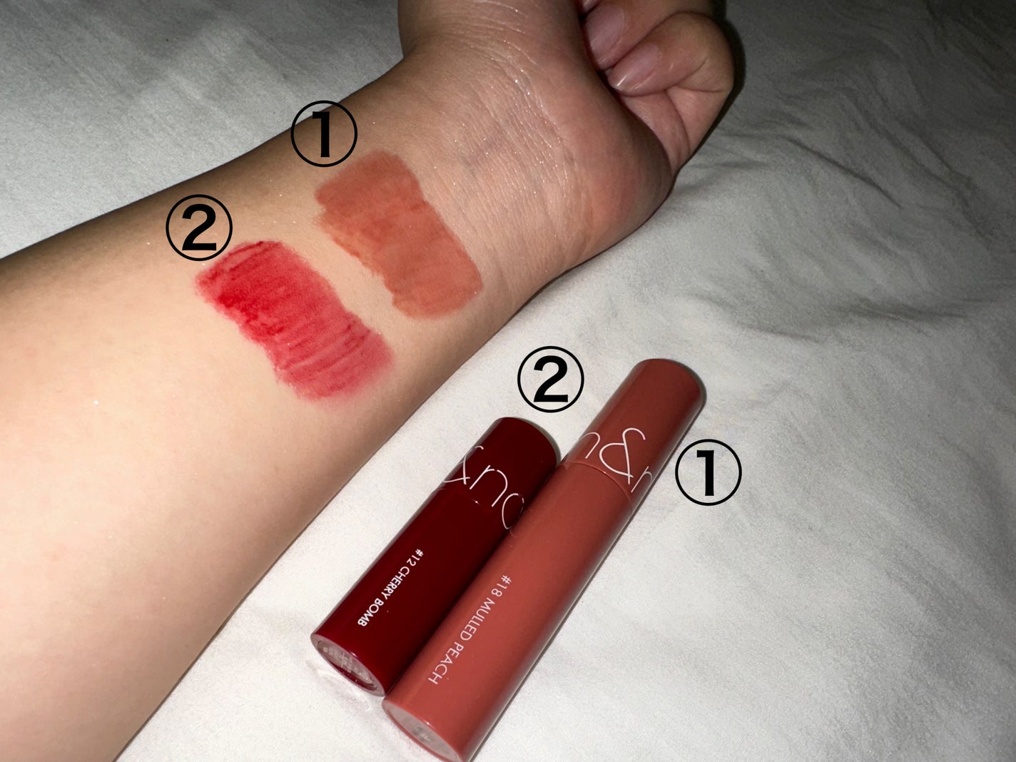 ジューシーラスティングティント/rom&nd/リップティントを使ったクチコミ(2枚目)