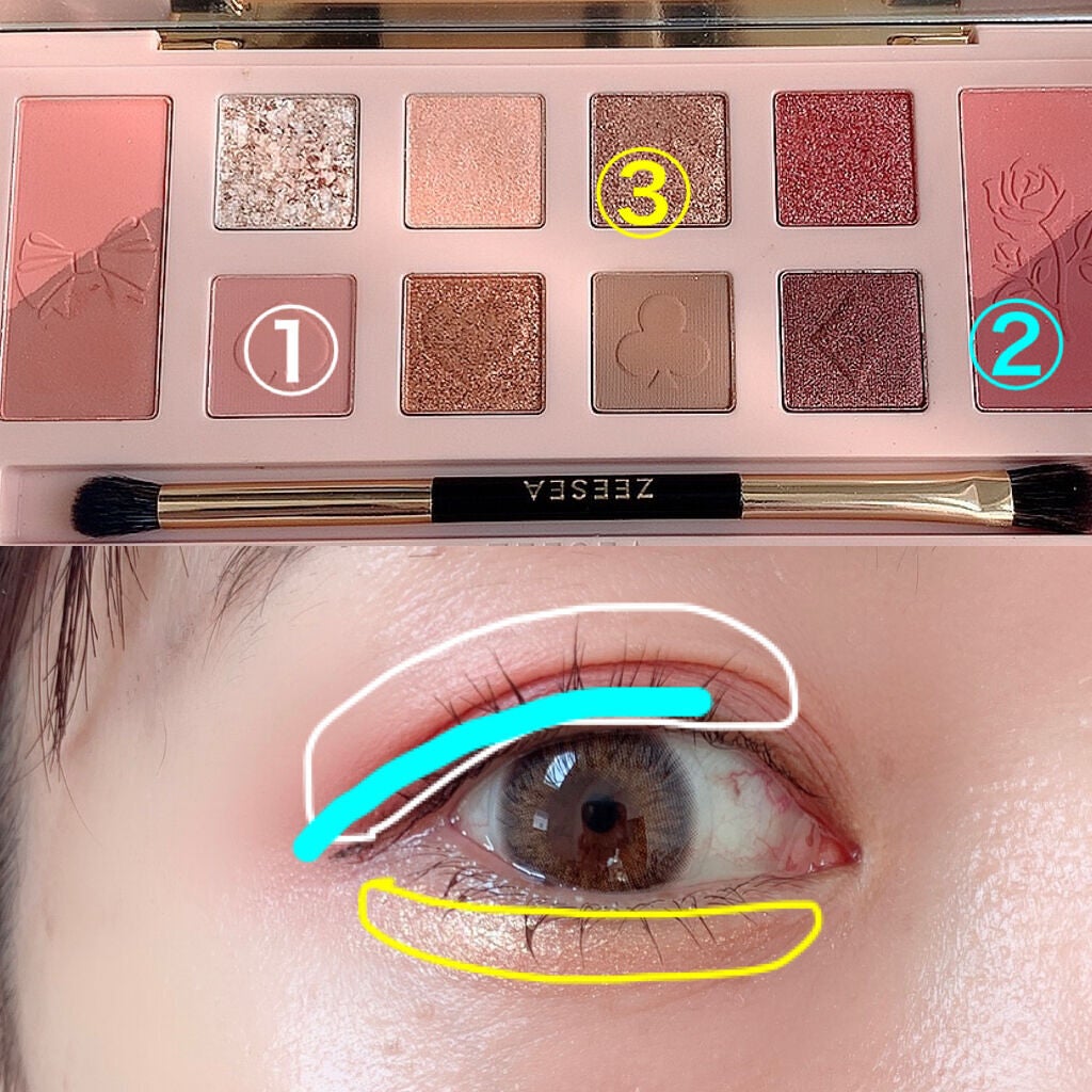 アリスドリームランドシリーズ 12色アイシャドウパレット(ZEESEA×大英博物館)/ZEESEA/アイシャドウパレットを使ったクチコミ(4枚目)