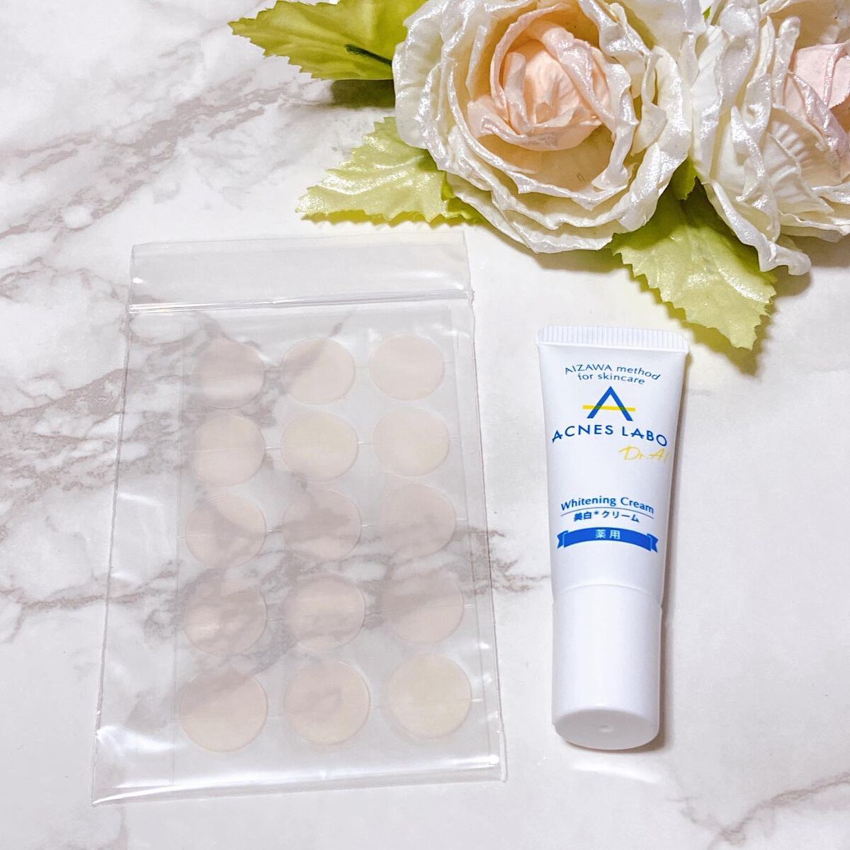 薬用 美白アクネホワイトクリーム 専用パッチ付/アクネスラボ/その他キットセットを使ったクチコミ（3枚目）