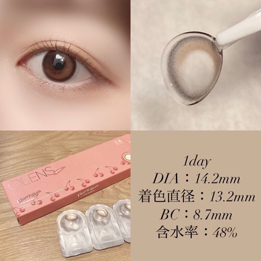 Cherry Moon 1day/OLENS/カラーコンタクトレンズを使ったクチコミ(3枚目)
