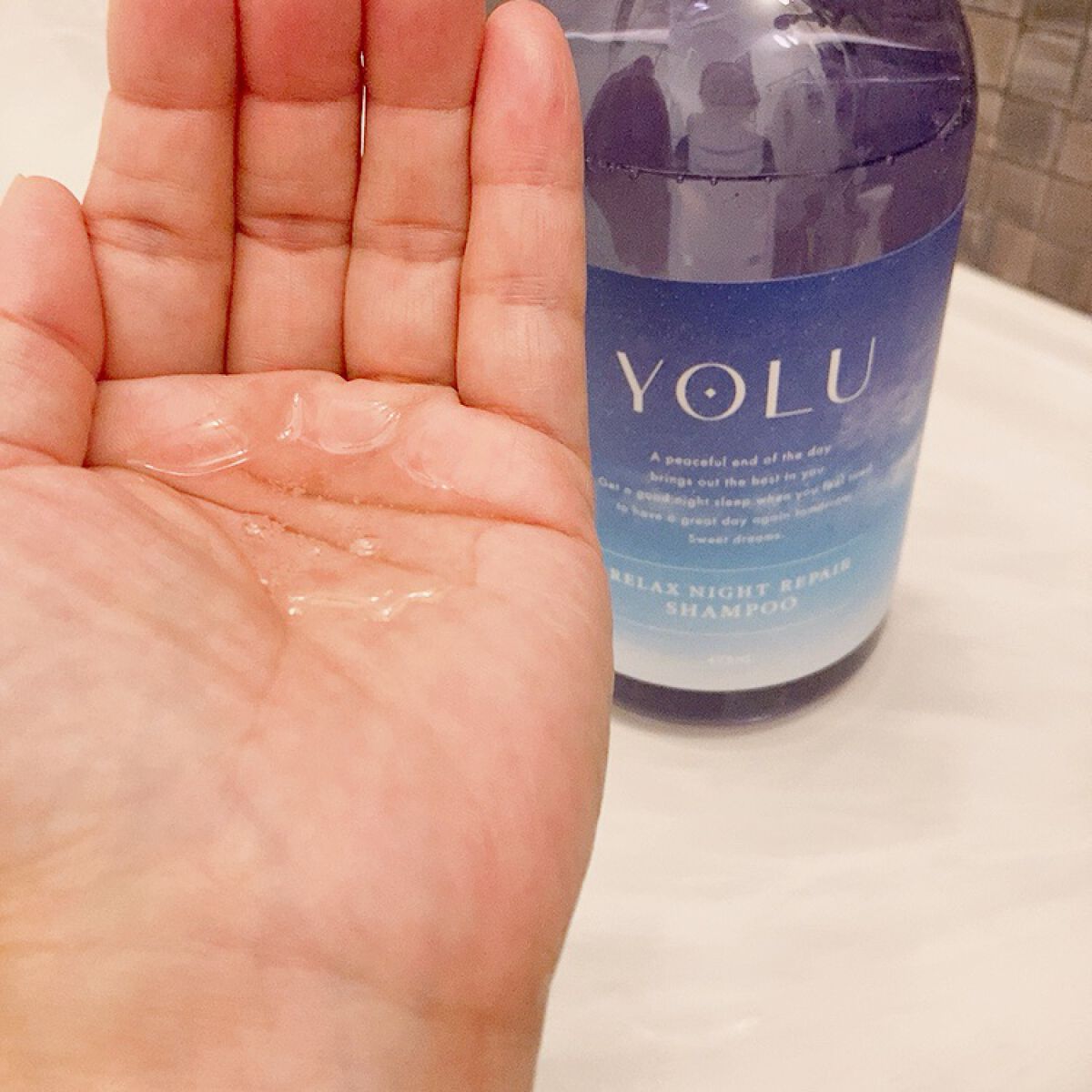リラックスナイトリペア シャンプー／トリートメント/YOLU/市販シャンプーを使ったクチコミ（2枚目）