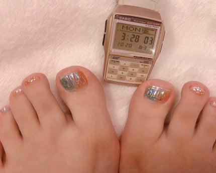 セミキュアジェルネイル(ペディキュア)/ohora/ネイルシールを使ったクチコミ(2枚目)