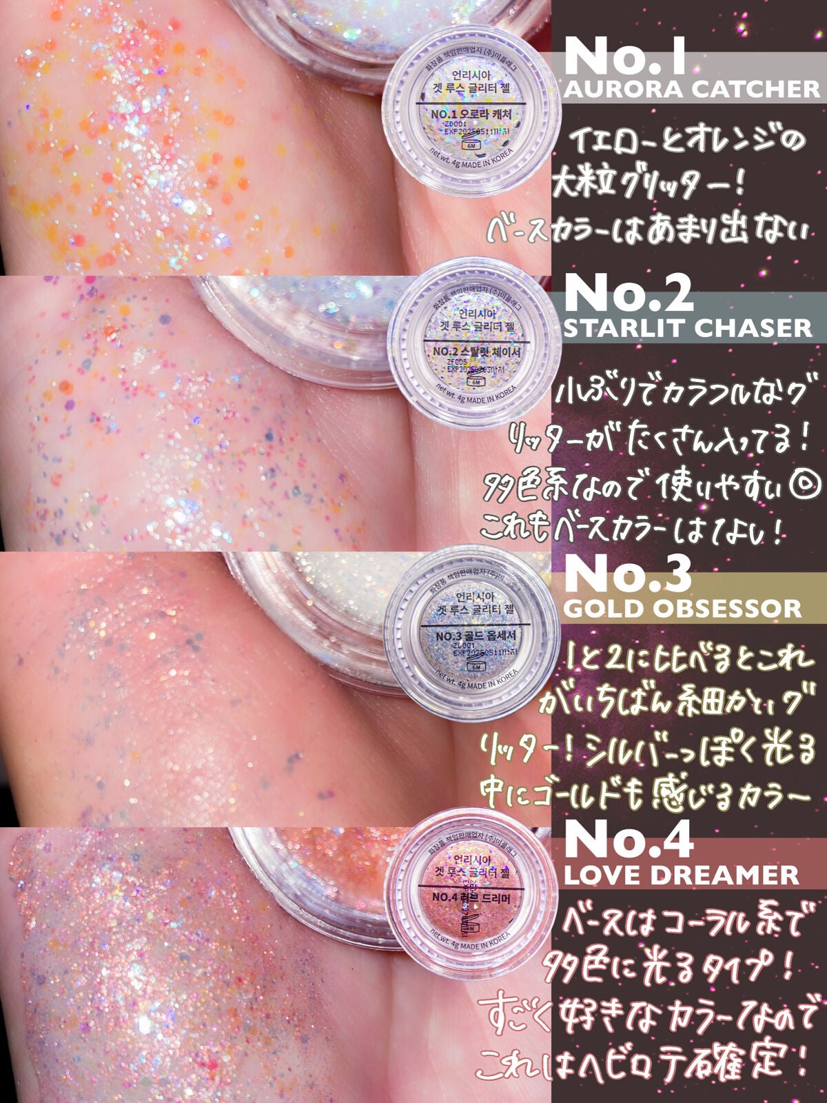 ゲットルーズグリッタージェル/unleashia/グリッターを使ったクチコミ(2枚目)