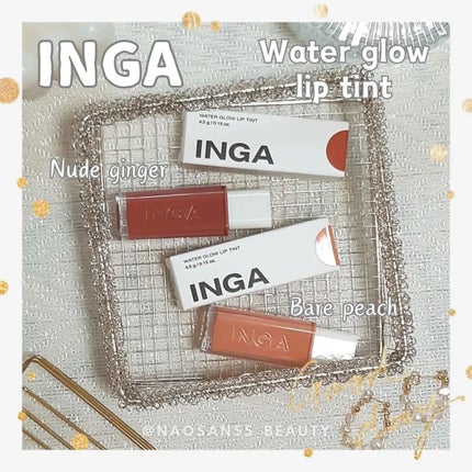 ウォーターグローリップティント 01 ベアピーチ(Bare Peach)/INGA/リップティントを使ったクチコミ(1枚目)