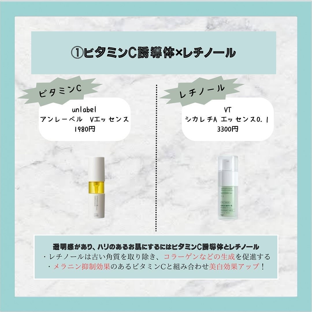 ウサ on LIPS 「2つの成分を組み合わせるとより良い効果のある成分をまとめました..」(2枚目)