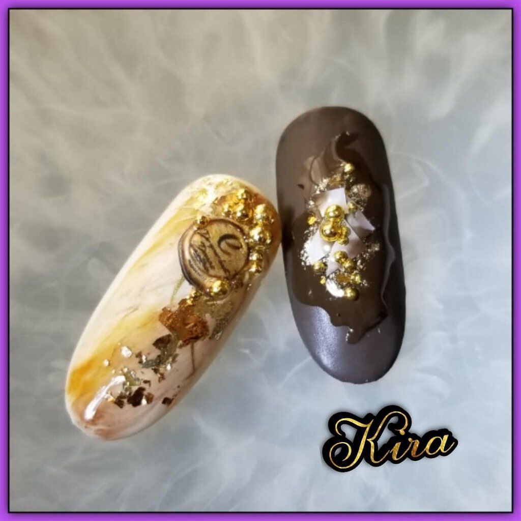 #ネイル,#ジェルネイル,#バレンタインネイル,#チョコレートネイルのネイルデザイン