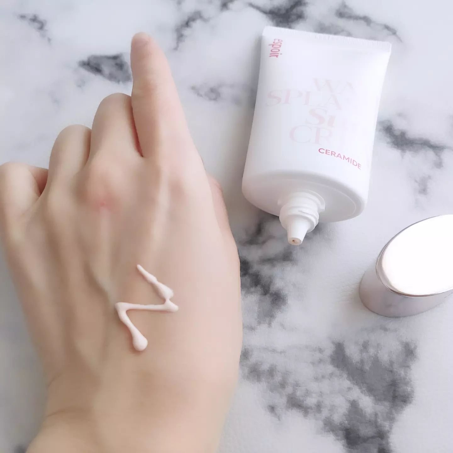 ウォータースプラッシュサンクリーム セラミド/espoir/日焼け止めクリームを使ったクチコミ（3枚目）