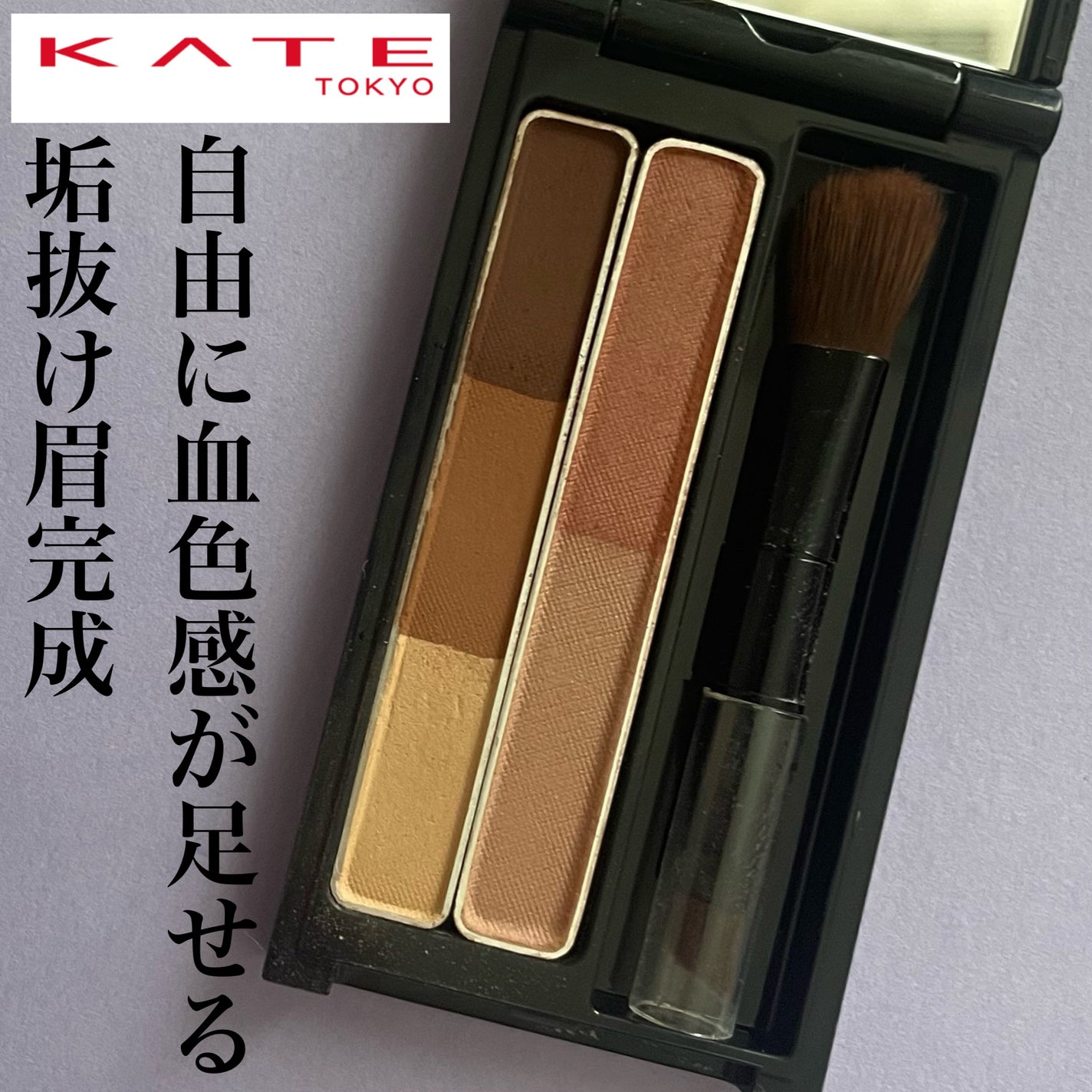 デザイニングアイブロウ3D(デュアルカラー)/KATE/パウダーアイブロウを使ったクチコミ(1枚目)