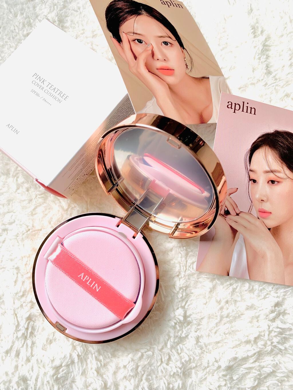 ピンクティーツリーカバークッション/APLIN/クッションファンデーションを使ったクチコミ(2枚目)