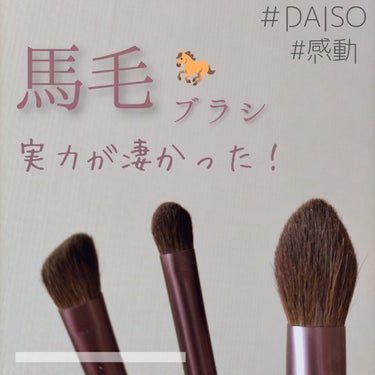 DAISO シェーディングブラシ 馬毛のクチコミ「 今まで使ってきたブラシの中で一番使いやすい。
特に200円のチークブラシ！
ラメの入ったチー.....」（1枚目）