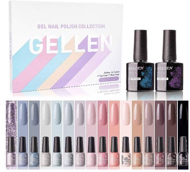 Gellen ジェルネイル 16色セット UV/LED対応 ポリッシュタイプ ベーストップ付き/Gellen/マニキュアを使ったクチコミ（1枚目）