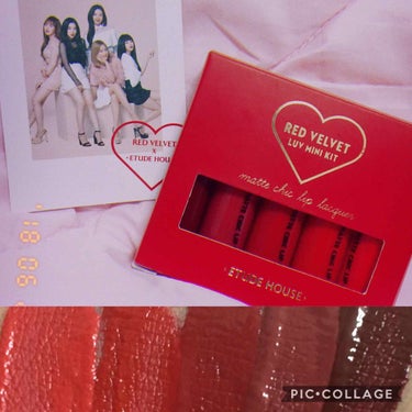 ETUDE レッドベルベット ラブミニキットのクチコミ「💋超強力マットリップセット💋

韓国のアイドルグループ red velvetがイメージモデルを.....」（1枚目）