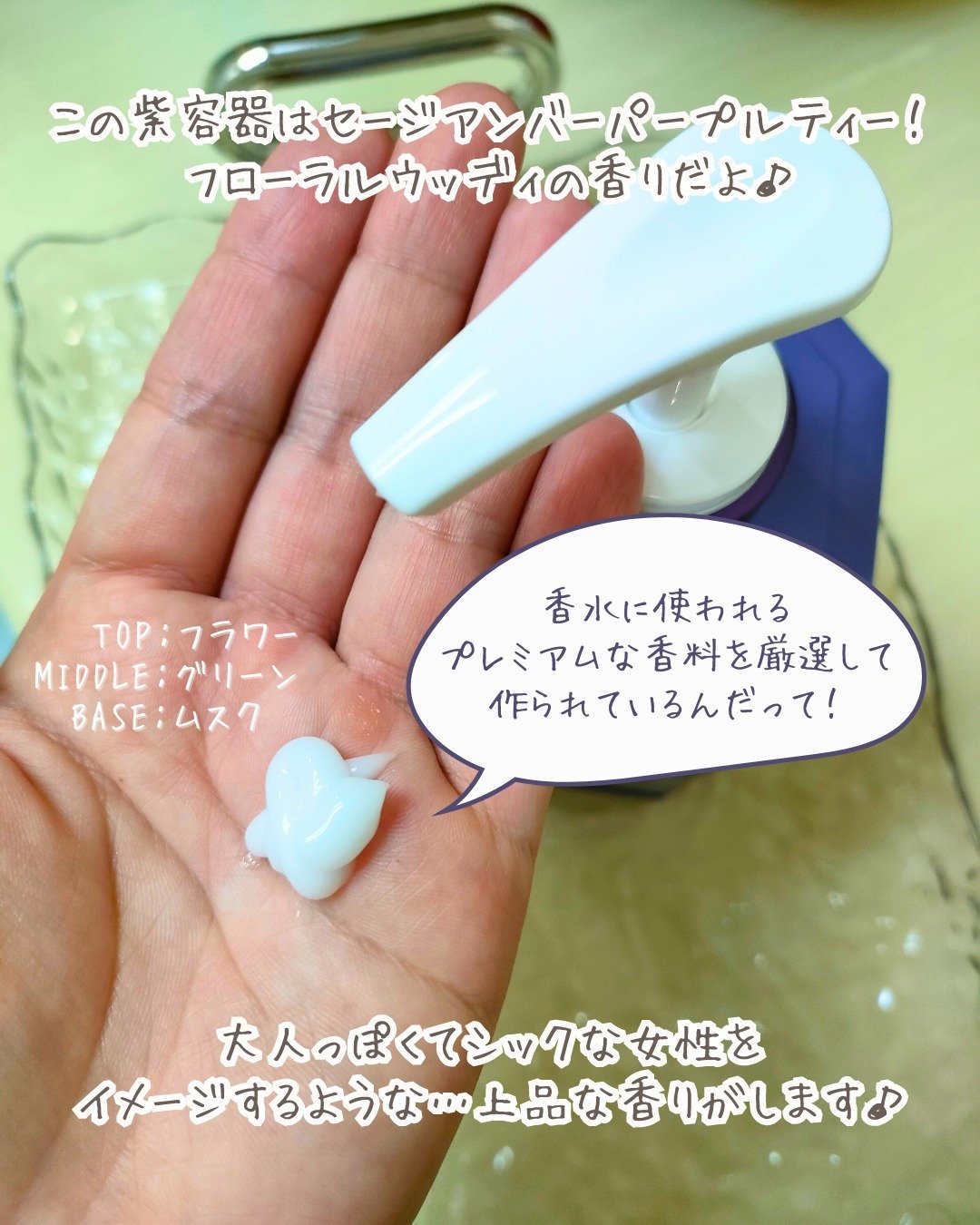 パフュームボディローション セイジアンバーパープルティー/TEABLESS/ボディローションを使ったクチコミ（3枚目）