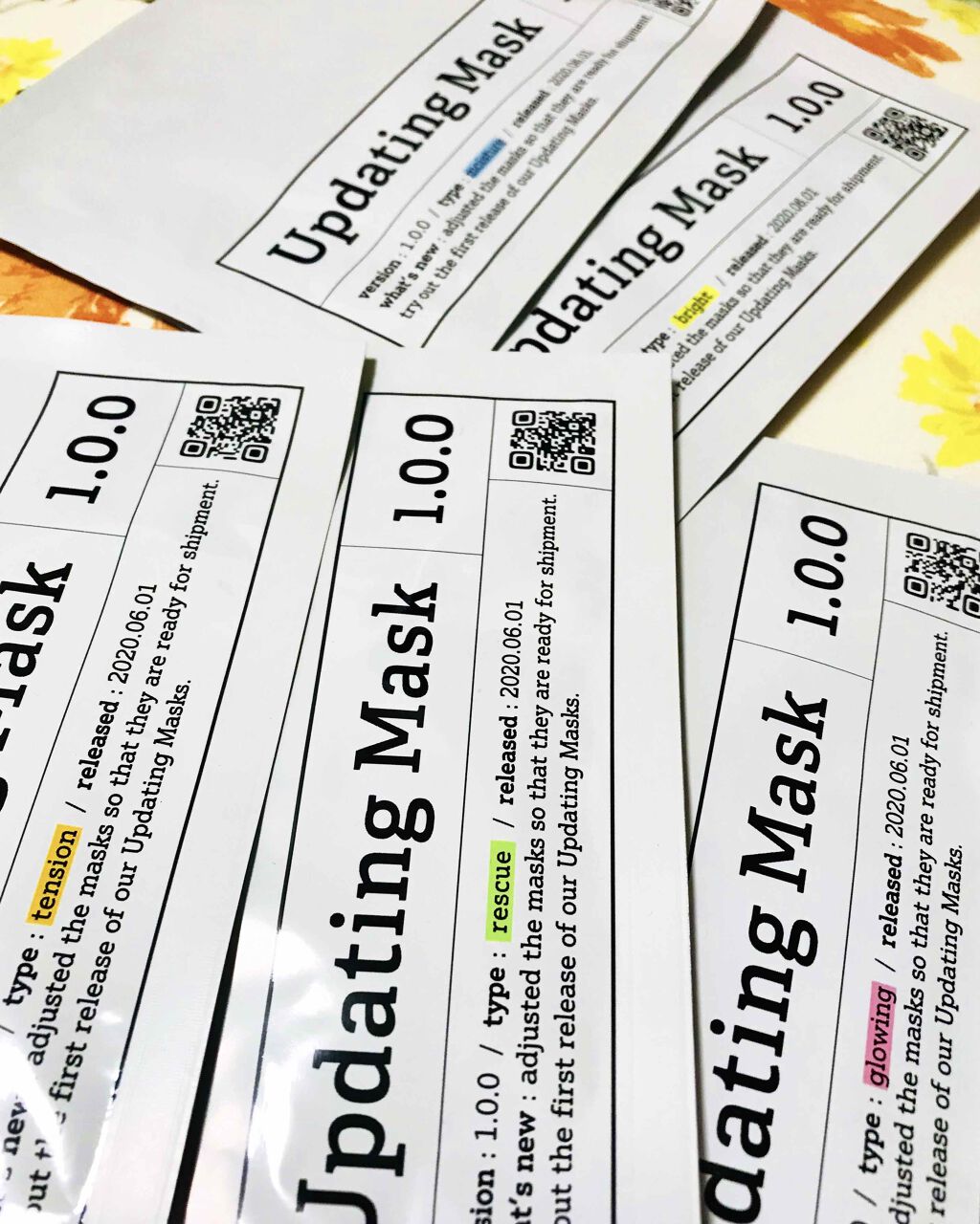 Updating Mask 1.0.0 5タイプセット 1セット5枚入り/meol/シートマスク・パックを使ったクチコミ(1枚目)