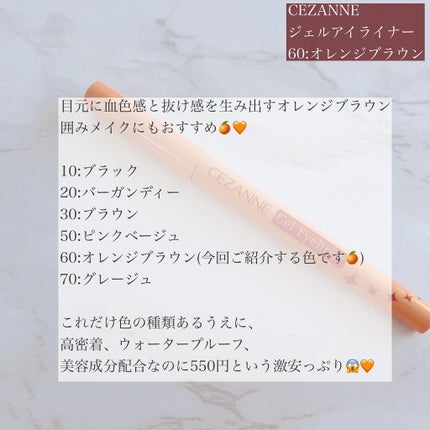 ジェルアイライナー/CEZANNE/ジェルアイライナーを使ったクチコミ(2枚目)