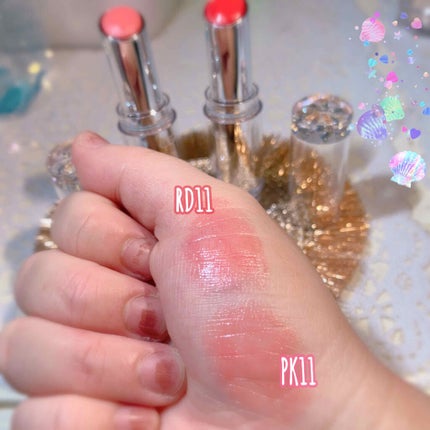 ラスティンググロスリップ/CEZANNE/口紅を使ったクチコミ(2枚目)