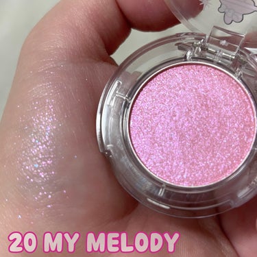 マルチグリッターカラー 20 MY MELODY Limited Color（マイメロディー限定）/ENBAN TOKYO/シングルアイシャドウを使ったクチコミ（3枚目）