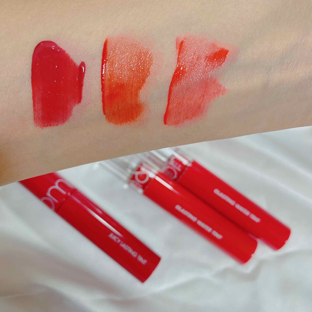 ジューシーラスティングティント/rom&nd/リップティントを使ったクチコミ(3枚目)