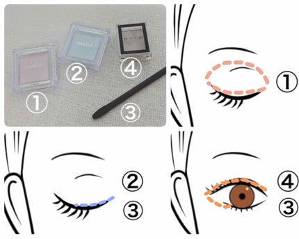 ブライトアップアイシャドウ/media/単色アイシャドウを使ったクチコミ(2枚目)