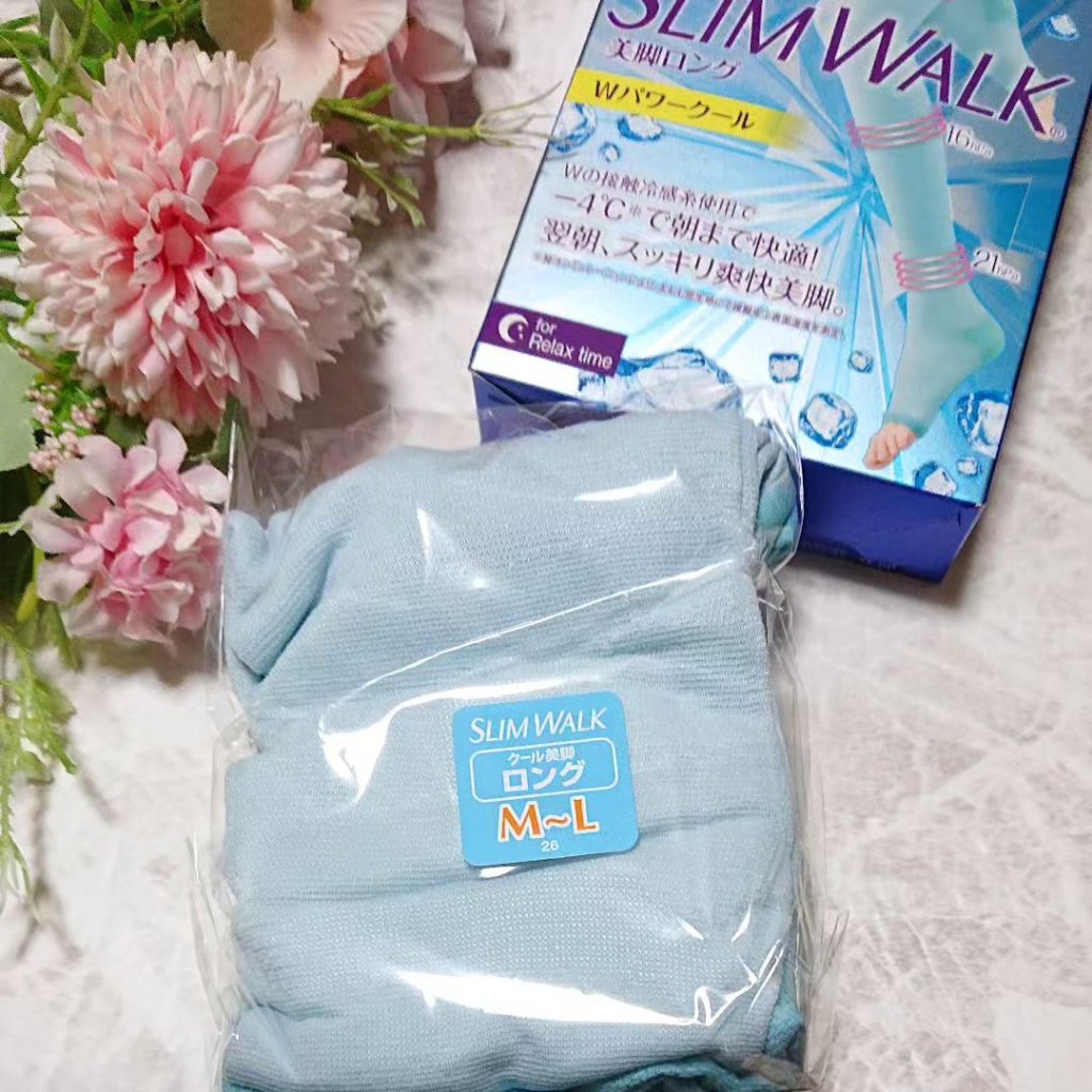 スリムウォーク 美脚ロング Wパワークール M~L/SLIMWALK/着圧ソックス・レギンスを使ったクチコミ（3枚目）