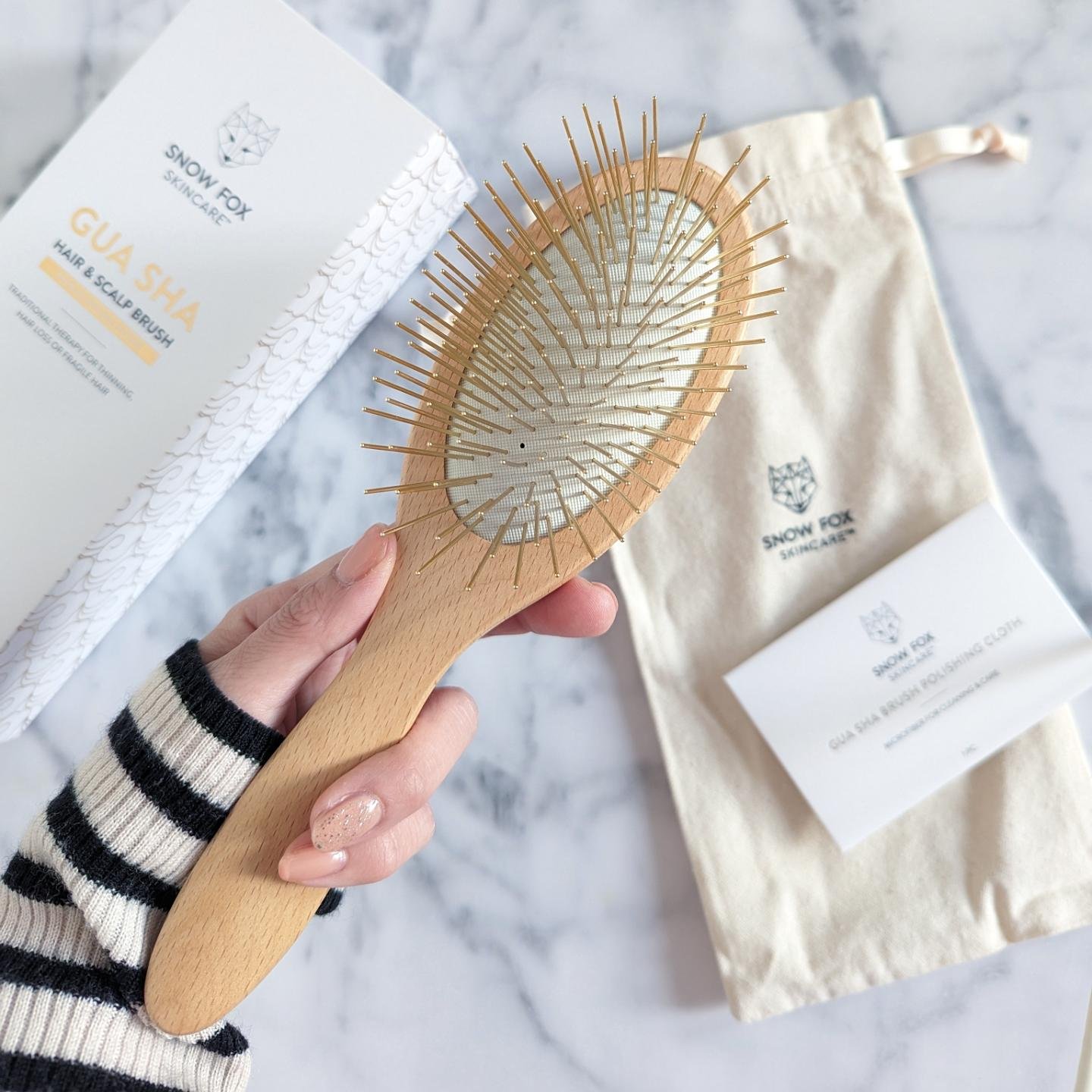 プレミアム FOXカッサ ウッド ヘアブラシ/SNOW FOX SKINCARE/メイクブラシを使ったクチコミ（2枚目）