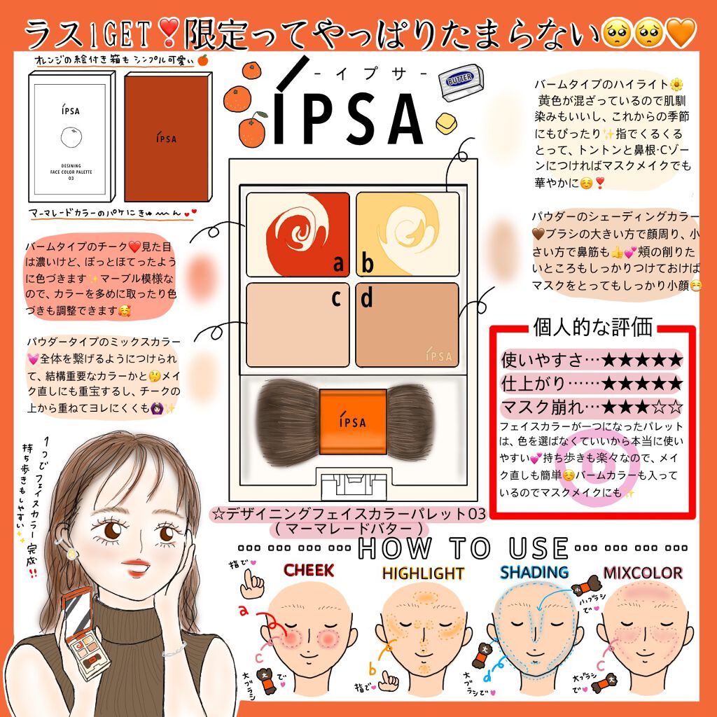 デザイニング フェイスカラーパレット/IPSA/プレストパウダーを使ったクチコミ(1枚目)