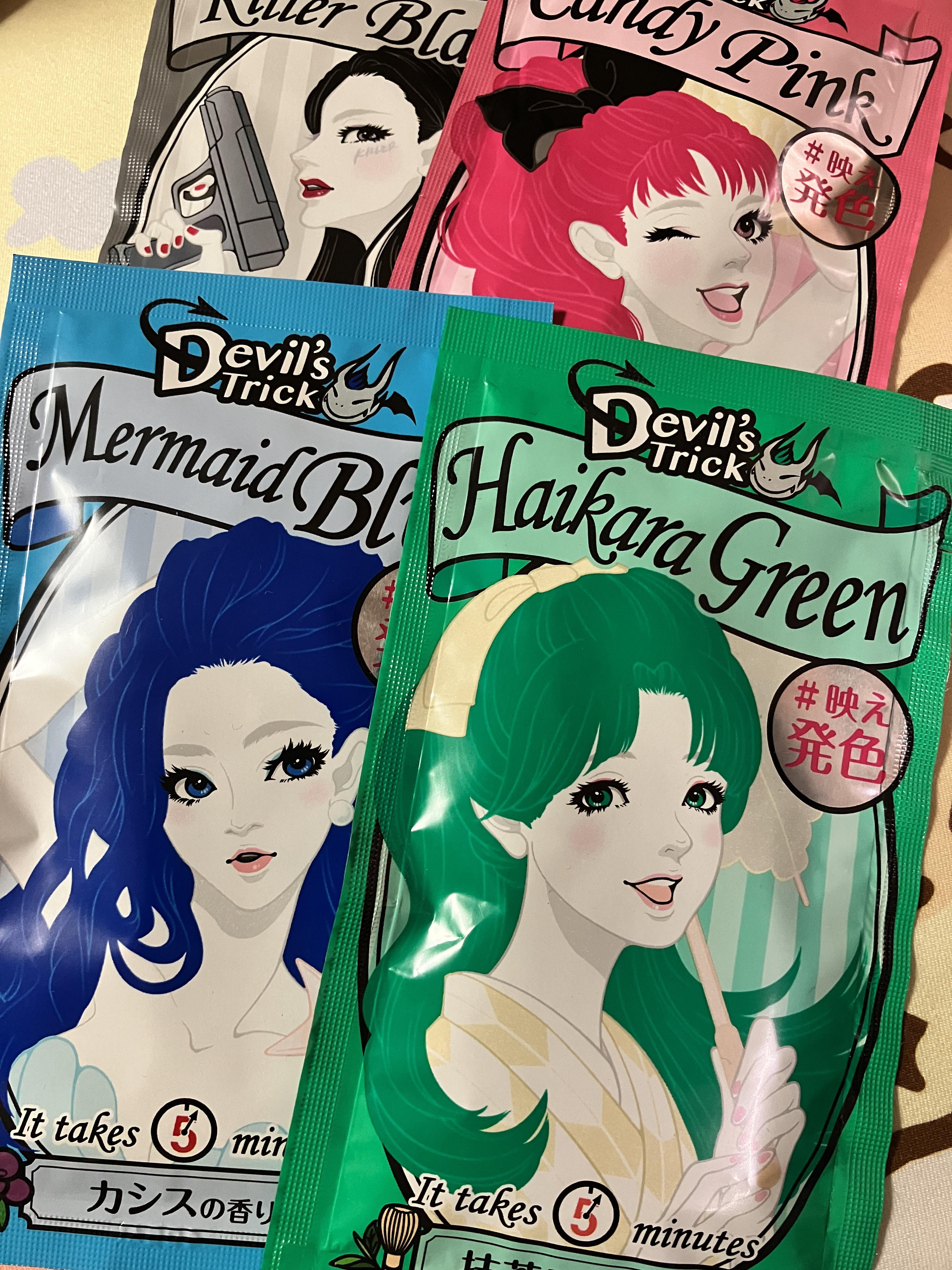 デビルズトリック ハイカラグリーン ～抹茶ラテの香り～/クイスクイス/ヘアカラーを使ったクチコミ（1枚目）