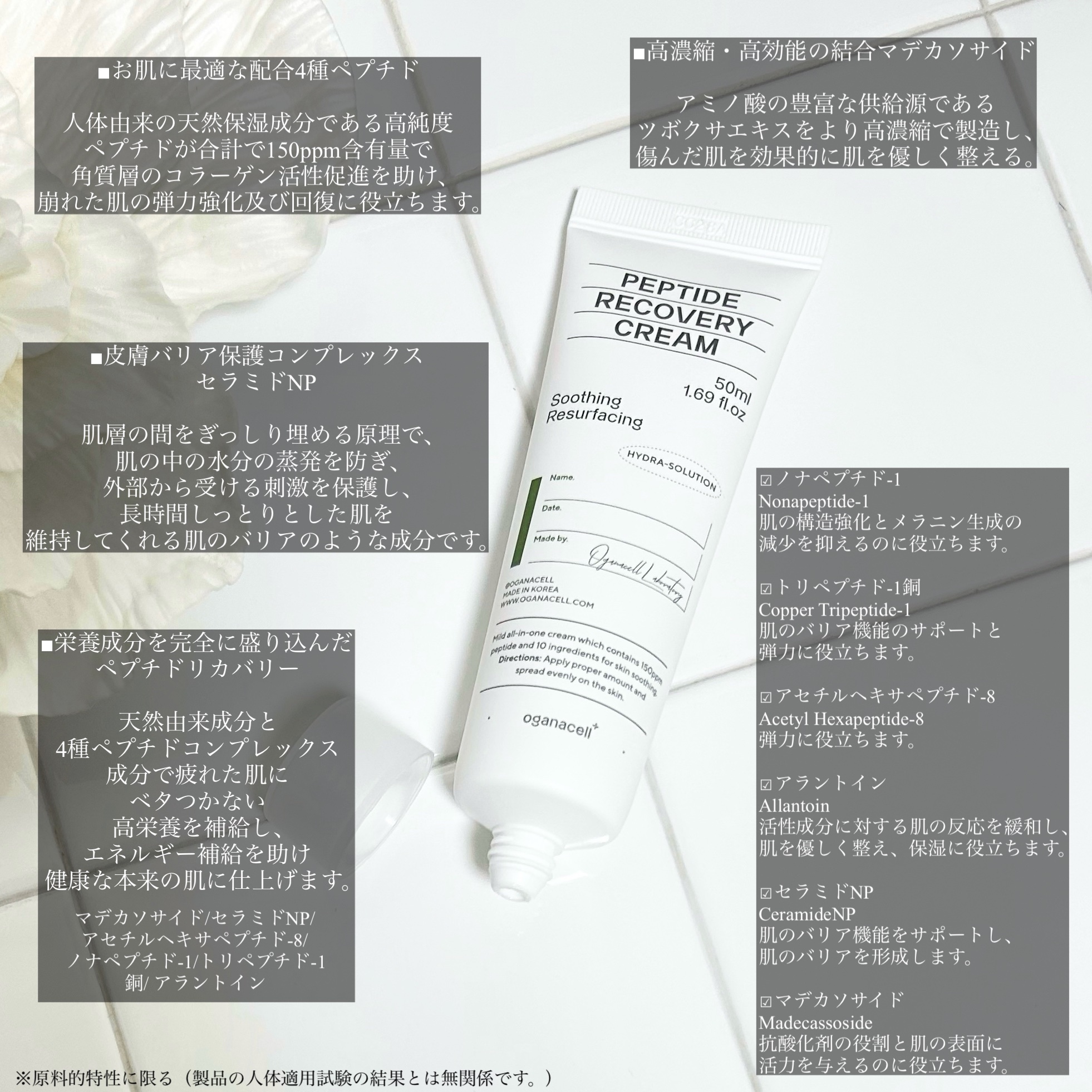 ペプチドリカバリークリーム/OGANACELL/フェイスクリームを使ったクチコミ（2枚目）