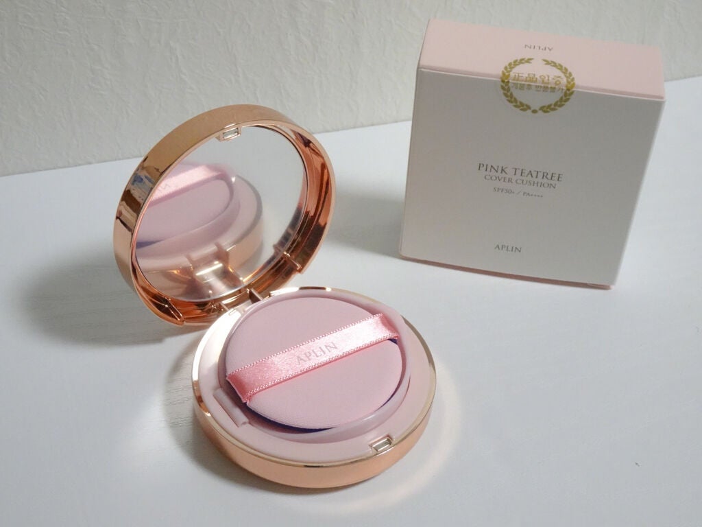 ピンクティーツリーカバークッション/APLIN/クッションファンデーションを使ったクチコミ(3枚目)
