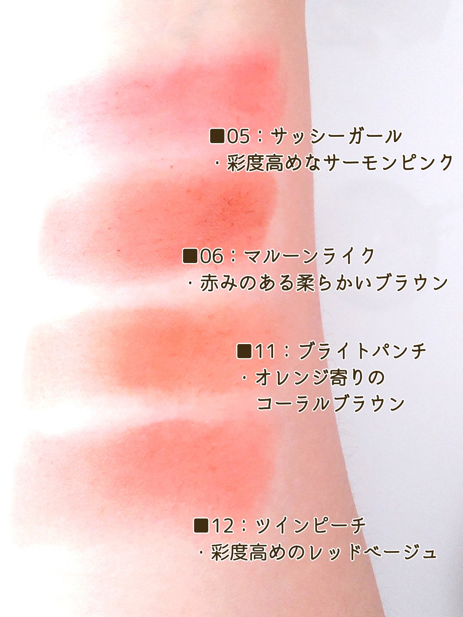 ヌードマットブラッシャー 12 ツインピーチ(Twin Peach)/CathyDoll/パウダーチークを使ったクチコミ（3枚目）