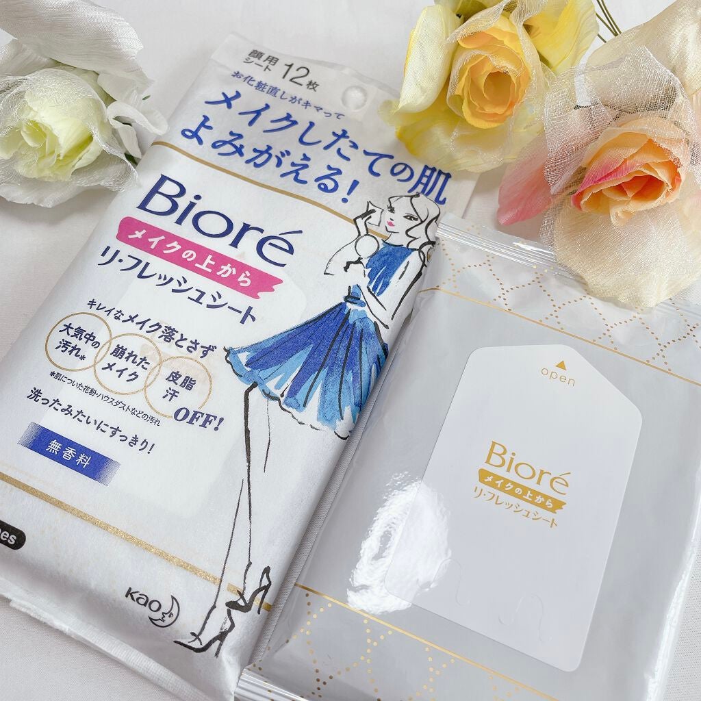 メイクの上からリフレッシュシート/ビオレ/フェイスシートを使ったクチコミ(1枚目)
