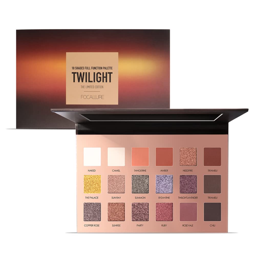 マット＆シマー 18 色アイシャドウ パレット TWILIGHT COLLECTION