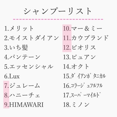 コラージュ コラージュフルフルシャンプー／コラージュフルフルリンスのクチコミ「シャンプーランキング第2弾でござる。
ご参考になればと。
まだ見てない方は前の投稿も見ていただ.....」（2枚目）