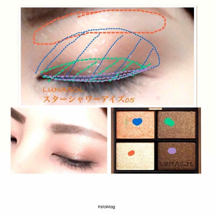 スターシャワーアイズ/LUNASOL/アイシャドウパレットを使ったクチコミ(1枚目)